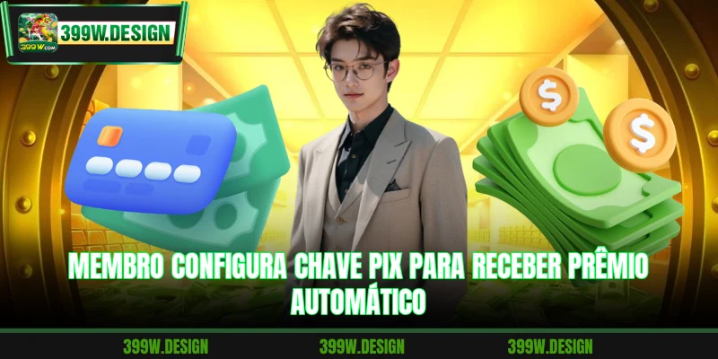 Membro configura chave Pix para receber prêmio automático